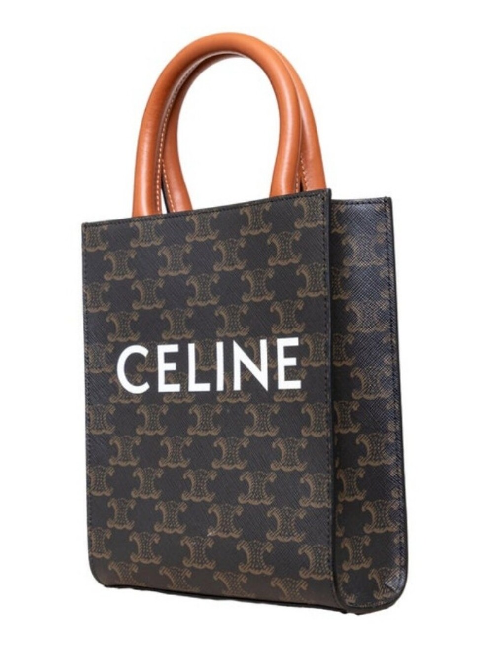 BRAND NEW!!! Celine Triomphe Canvas Calfskin Mini Vertical Cabas Tan - Picture 7 of 16